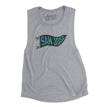San Jose Pennant Women's Flowey Scoopneck Muscle Tank-Allegiant Goods Co. Vintage Sports Apparel
