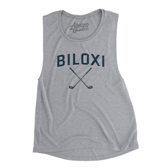 Biloxi Golf Women's Flowey Scoopneck Muscle Tank-Athletic Heather-Allegiant Goods Co. Vintage Sports Apparel