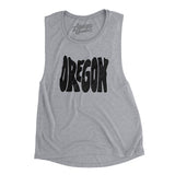 Oregon State Shape Text Women's Flowey Scoopneck Muscle Tank-Athletic Heather-Allegiant Goods Co. Vintage Sports Apparel