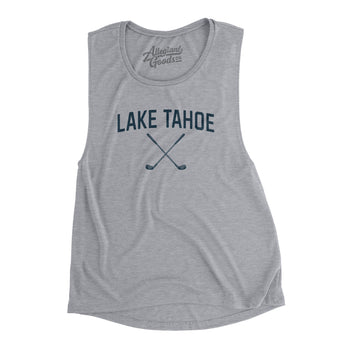 Lake Tahoe Golf Women's Flowey Scoopneck Muscle Tank-Athletic Heather-Allegiant Goods Co. Vintage Sports Apparel