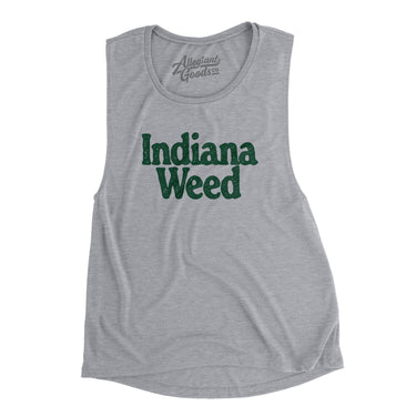 Indiana Weed Women's Flowey Scoopneck Muscle Tank-Athletic Heather-Allegiant Goods Co. Vintage Sports Apparel