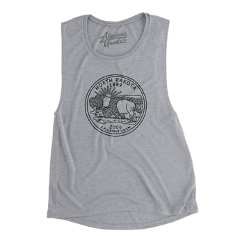 North Dakota State Quarter Women's Flowey Scoopneck Muscle Tank-Allegiant Goods Co. Vintage Sports Apparel