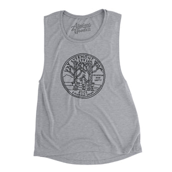 Vermont State Quarter Women's Flowey Scoopneck Muscle Tank-Allegiant Goods Co. Vintage Sports Apparel