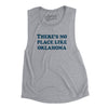 There's No Place Like Oklahoma Women's Flowey Scoopneck Muscle Tank-Athletic Heather-Allegiant Goods Co. Vintage Sports Apparel