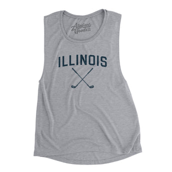 Illinois Golf Women's Flowey Scoopneck Muscle Tank-Athletic Heather-Allegiant Goods Co. Vintage Sports Apparel