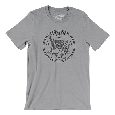 Tennessee State Quarter Men/Unisex T-Shirt-Athletic Heather-Allegiant Goods Co. Vintage Sports Apparel