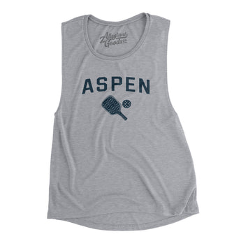 Aspen Pickleball Women's Flowey Scoopneck Muscle Tank-Athletic Heather-Allegiant Goods Co. Vintage Sports Apparel