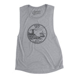Maine State Quarter Women's Flowey Scoopneck Muscle Tank-Athletic Heather-Allegiant Goods Co. Vintage Sports Apparel