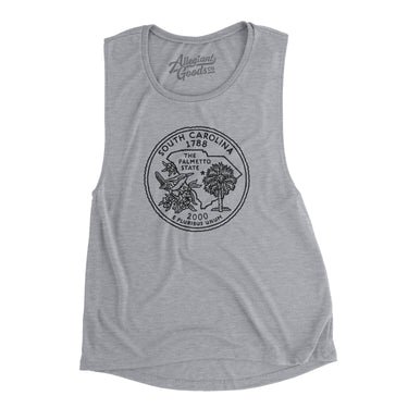 South Carolina State Quarter Women's Flowey Scoopneck Muscle Tank-Allegiant Goods Co. Vintage Sports Apparel