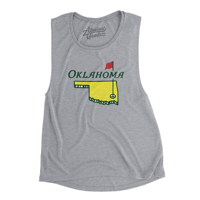 Oklahoma Golf Women's Flowey Scoopneck Muscle Tank-Athletic Heather-Allegiant Goods Co. Vintage Sports Apparel