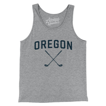 Oregon Golf Men/Unisex Tank Top-Athletic Heather-Allegiant Goods Co. Vintage Sports Apparel