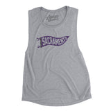 Sacramento Pennant Women's Flowey Scoopneck Muscle Tank-Athletic Heather-Allegiant Goods Co. Vintage Sports Apparel