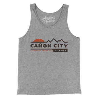 Cañon City Mountain Sunset Men/Unisex Tank Top-Athletic Heather-Allegiant Goods Co. Vintage Sports Apparel