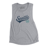 Seattle Vintage Script Women's Flowey Scoopneck Muscle Tank-Allegiant Goods Co. Vintage Sports Apparel