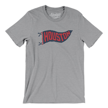 Houston Pennant Men/Unisex T-Shirt-Athletic Heather-Allegiant Goods Co. Vintage Sports Apparel