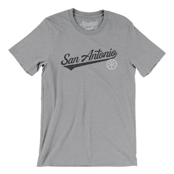 San Antonio Vintage Script Men/Unisex T-Shirt-Athletic Heather-Allegiant Goods Co. Vintage Sports Apparel