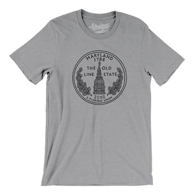 Maryland State Quarter Men/Unisex T-Shirt-Athletic Heather-Allegiant Goods Co. Vintage Sports Apparel