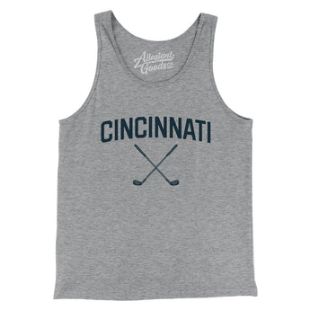 Cincinnati Golf Men/Unisex Tank Top-Athletic Heather-Allegiant Goods Co. Vintage Sports Apparel