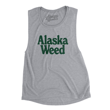 Alaska Weed Women's Flowey Scoopneck Muscle Tank-Athletic Heather-Allegiant Goods Co. Vintage Sports Apparel