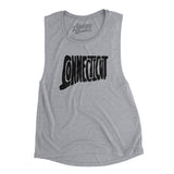 Connecticut State Shape Text Women's Flowey Scoopneck Muscle Tank-Allegiant Goods Co. Vintage Sports Apparel
