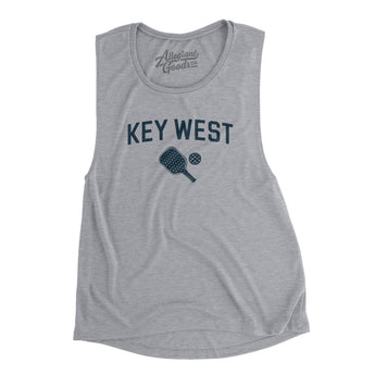 Key West Pickleball Women's Flowey Scoopneck Muscle Tank-Athletic Heather-Allegiant Goods Co. Vintage Sports Apparel