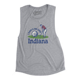 I Have A Tee Time In Indiana Women's Flowey Scoopneck Muscle Tank-Athletic Heather-Allegiant Goods Co. Vintage Sports Apparel
