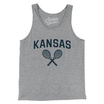 Kansas Tennis Men/Unisex Tank Top-Athletic Heather-Allegiant Goods Co. Vintage Sports Apparel