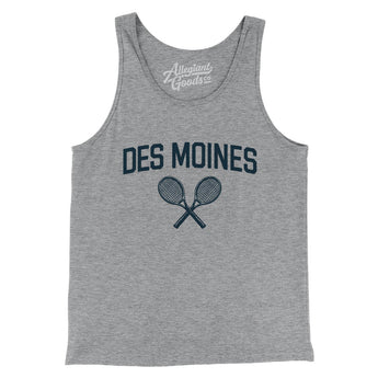 Des Moines Tennis Men/Unisex Tank Top-Athletic Heather-Allegiant Goods Co. Vintage Sports Apparel