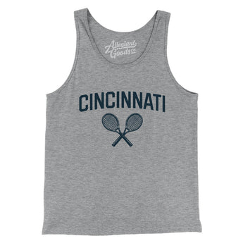 Cincinnati Tennis Men/Unisex Tank Top-Athletic Heather-Allegiant Goods Co. Vintage Sports Apparel