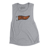 Baltimore Pennant Women's Flowey Scoopneck Muscle Tank-Athletic Heather-Allegiant Goods Co. Vintage Sports Apparel