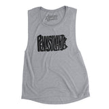 Pennsylvania State Shape Text Women's Flowey Scoopneck Muscle Tank-Athletic Heather-Allegiant Goods Co. Vintage Sports Apparel