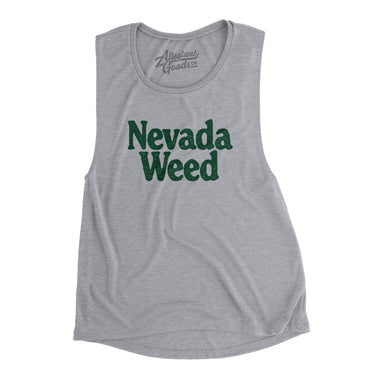 Nevada Weed Women's Flowey Scoopneck Muscle Tank-Athletic Heather-Allegiant Goods Co. Vintage Sports Apparel