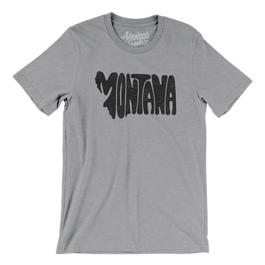 Montana State Shape Text Men/Unisex T-Shirt-Allegiant Goods Co. Vintage Sports Apparel