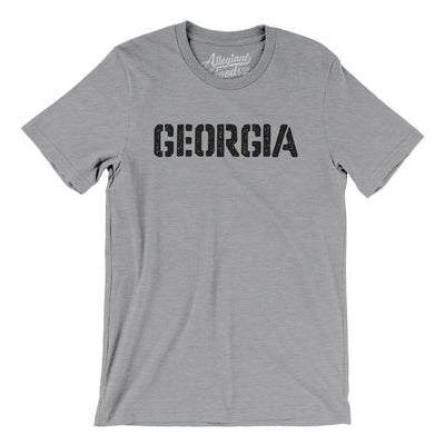Georgia Military Stencil Men/Unisex T-Shirt-Athletic Heather-Allegiant Goods Co. Vintage Sports Apparel