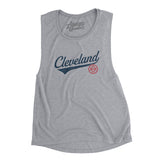 Cleveland Vintage Script Women's Flowey Scoopneck Muscle Tank-Allegiant Goods Co. Vintage Sports Apparel