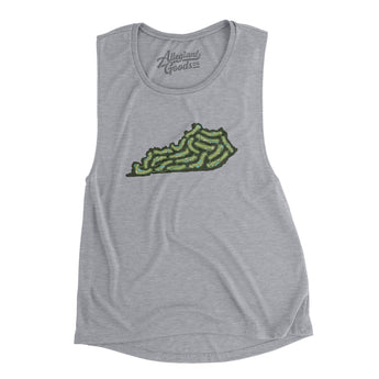 Kentucky Golf Course Women's Flowey Scoopneck Muscle Tank-Athletic Heather-Allegiant Goods Co. Vintage Sports Apparel