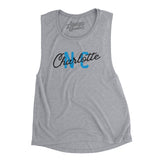 Charlotte Nc Overprinted Women's Flowey Scoopneck Muscle Tank-Allegiant Goods Co. Vintage Sports Apparel