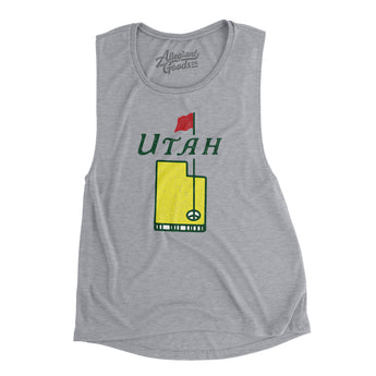 Utah Golf Women's Flowey Scoopneck Muscle Tank-Athletic Heather-Allegiant Goods Co. Vintage Sports Apparel