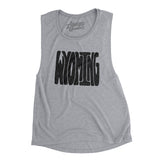 Wyoming State Shape Text Women's Flowey Scoopneck Muscle Tank-Allegiant Goods Co. Vintage Sports Apparel