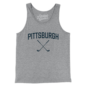 Pittsburgh Golf Men/Unisex Tank Top-Athletic Heather-Allegiant Goods Co. Vintage Sports Apparel