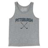 Pittsburgh Golf Men/Unisex Tank Top-Athletic Heather-Allegiant Goods Co. Vintage Sports Apparel