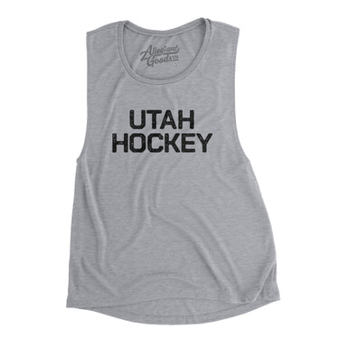 Utah Hockey Women's Flowey Scoopneck Muscle Tank-Athletic Heather-Allegiant Goods Co. Vintage Sports Apparel