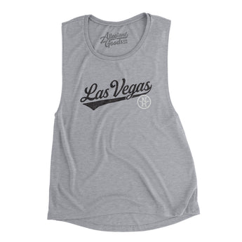 Las Vegas Vintage Script Women's Flowey Scoopneck Muscle Tank-Allegiant Goods Co. Vintage Sports Apparel
