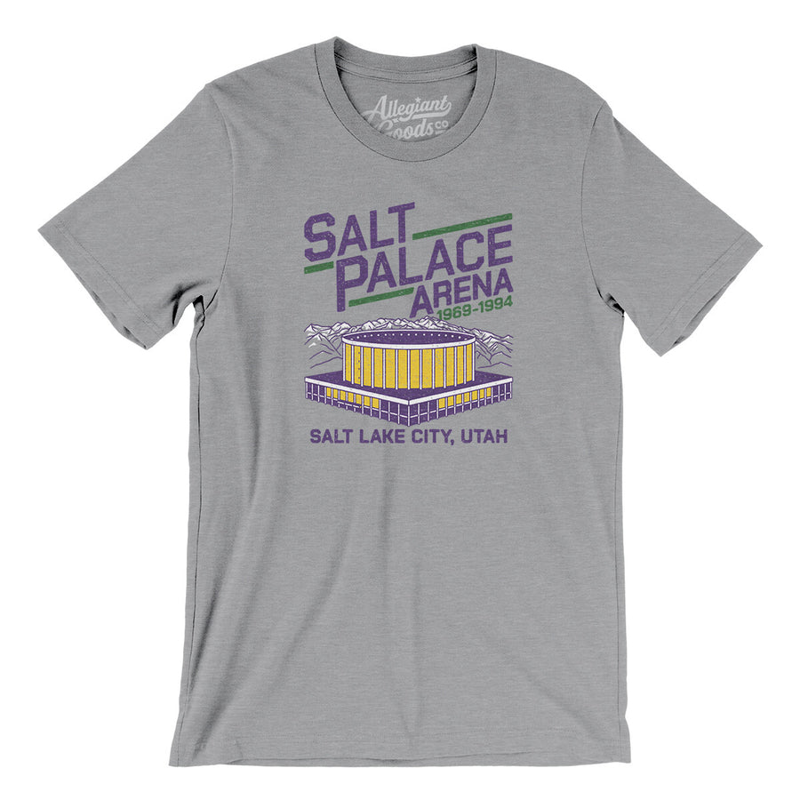 Salt Palace Arena Men/Unisex T-Shirt-Athletic Heather-Allegiant Goods Co. Vintage Sports Apparel