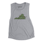 Virginia Golf Course Women's Flowey Scoopneck Muscle Tank-Athletic Heather-Allegiant Goods Co. Vintage Sports Apparel