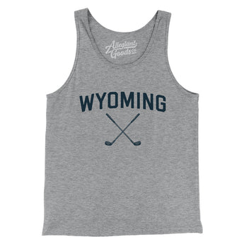 Wyoming Golf Men/Unisex Tank Top-Athletic Heather-Allegiant Goods Co. Vintage Sports Apparel