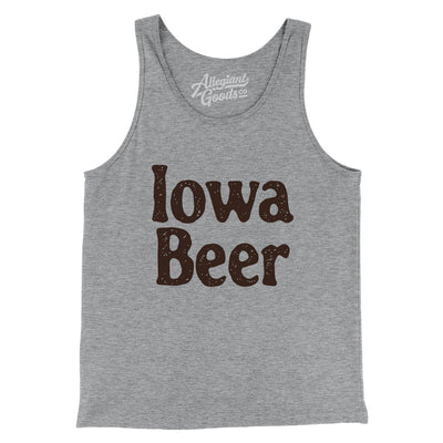 Iowa Beer Men/Unisex Tank Top-Athletic Heather-Allegiant Goods Co. Vintage Sports Apparel