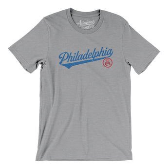 Philadelphia Vintage Script Men/Unisex T-Shirt-Allegiant Goods Co. Vintage Sports Apparel