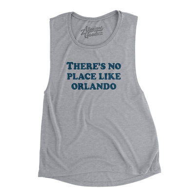 There's No Place Like Orlando Women's Flowey Scoopneck Muscle Tank-Athletic Heather-Allegiant Goods Co. Vintage Sports Apparel