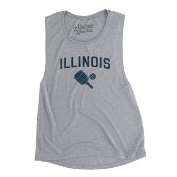 Illinois Pickleball Women's Flowey Scoopneck Muscle Tank-Athletic Heather-Allegiant Goods Co. Vintage Sports Apparel